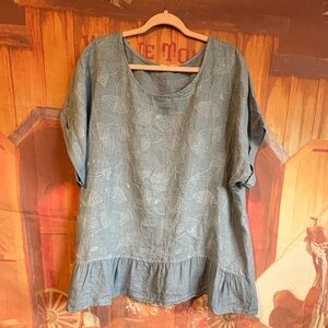 100% Linen, Valentina Naldi Oversized Made in Italy, Size 2X